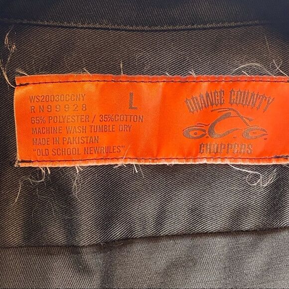 Orange County Chopper Black Short Sleeve Button Down Shirt Size Large - Picture 3 of 10